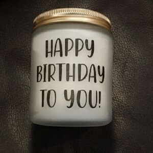 White and Gold Birthday Candle